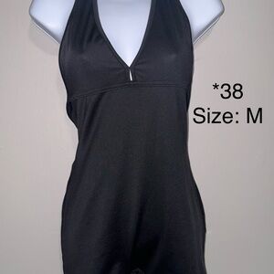 Black Sleeveless V-Neck Active Romper
